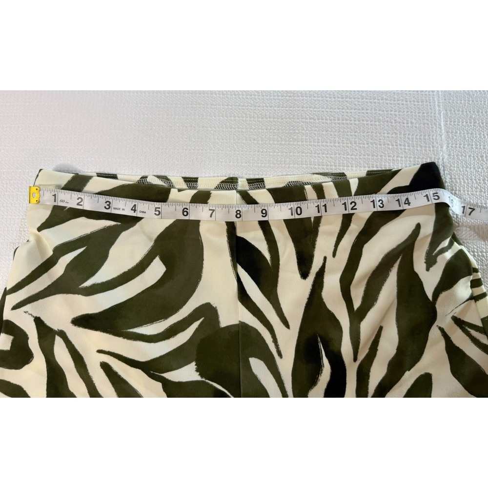 Boston Proper Jungle Print Wide Leg Pants Women's Med Olive Green Resort Boho - Picture 4 of 9
